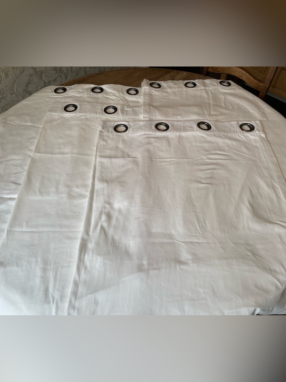 2 Pair/4Panels Pottery Barn White Twill Grommet 50" x 95" Curtains